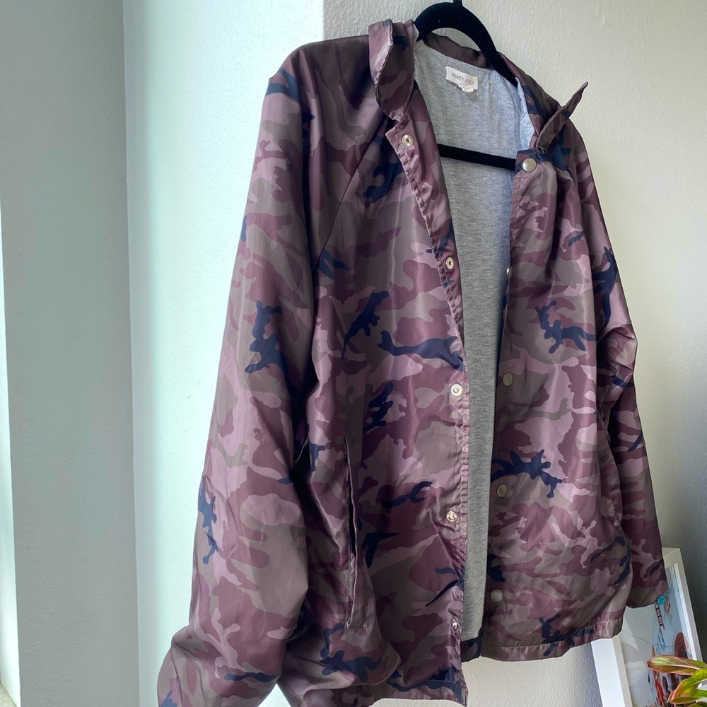 Camo Windbreaker Button Up Jacket - image 1